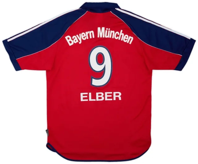 1999-01 Bayern Munich Home Shirt Elber #9 - 9/10 - (S)