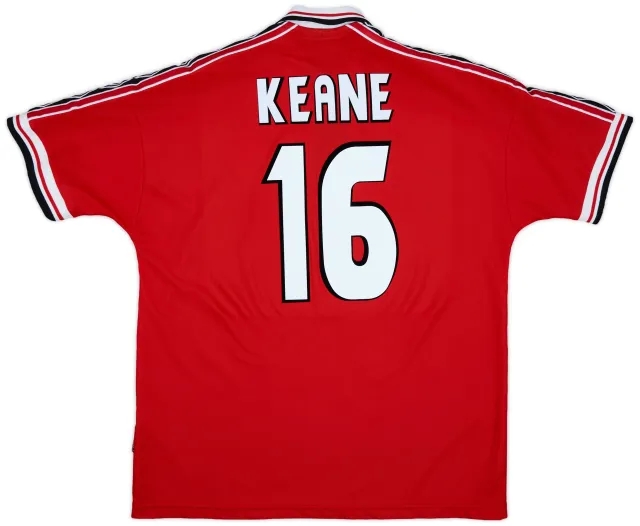 1998-00 Manchester United Home Shirt Keane #16 - 9/10 - (XL)