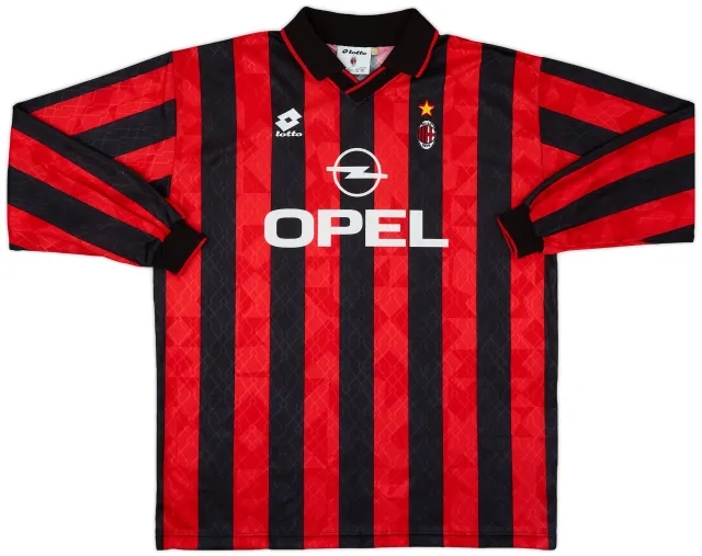 1995-96 AC Milan Home L/S Shirt - 7/10 - (XXL)