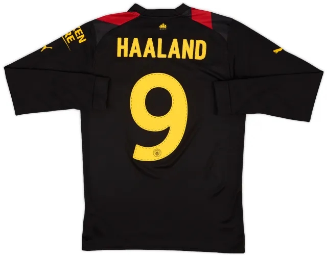2022-23 Manchester City Away L/S Shirt Haaland #9 - 9/10 - (S)