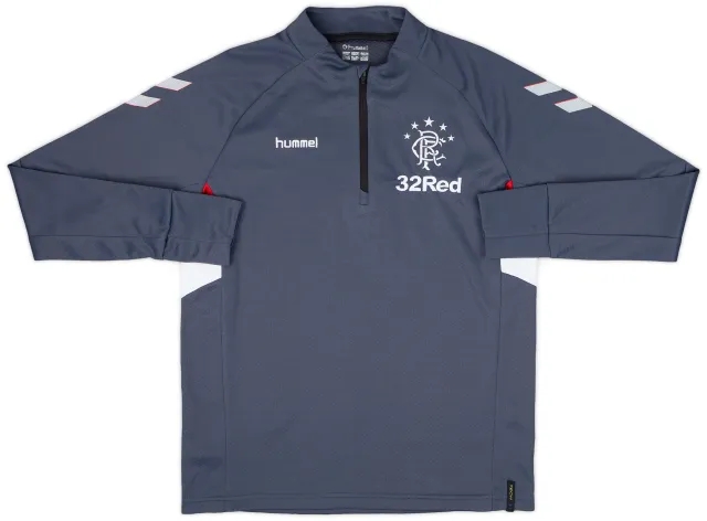 2018-19 Rangers Hummel 1/4 Zip Drill Top - 9/10 - (S)