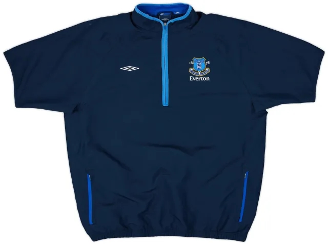 2007-08 Everton Umbro S/S 1/4 Zip Drill Top - 8/10 - (XL)