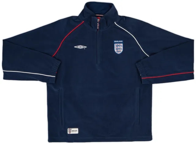 2002-04 England Umbro 1/4 Zip Fleece Top - 7/10 - (S)