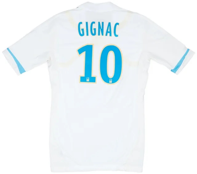 2011-12 Olympique Marseille Player Issue TechFit Home Shirt Gignac #10 - 9/10 - (XL)