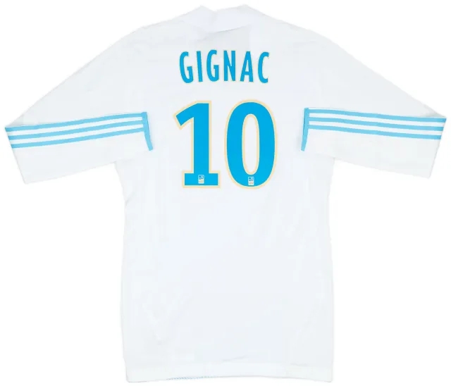 2011-12 Olympique Marseille Player Issue TechFit Home L/S Shirt Gignac #10 (XL)