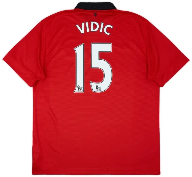 2013-14 Manchester United Home Shirt Vidic #15 - 7/10 - (XL)