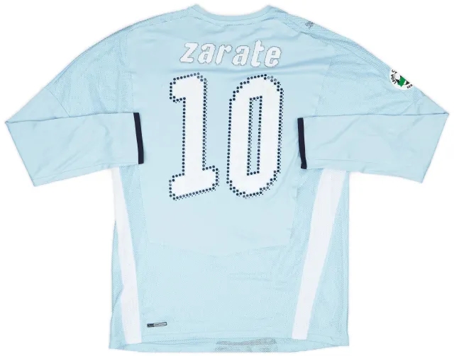 2008-09 Lazio Match Issue Home L/S Shirt Zarate #10