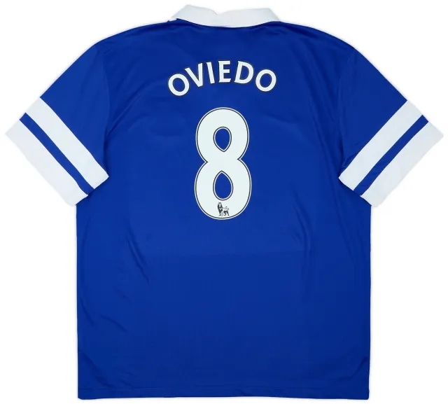 2013-14 Everton Home Shirt Oviedo #8 - 9/10 - (XL)