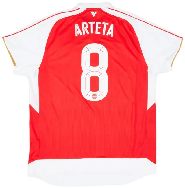 2015-16 Arsenal Home Shirt Arteta #8 - 9/10 - (XL)