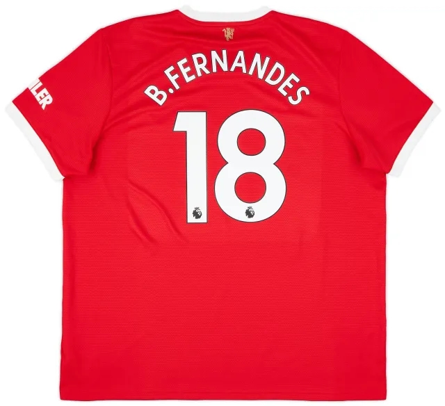 2021-22 Manchester United Home Shirt B.Fernandes #18 - 10/10 - (XXL)