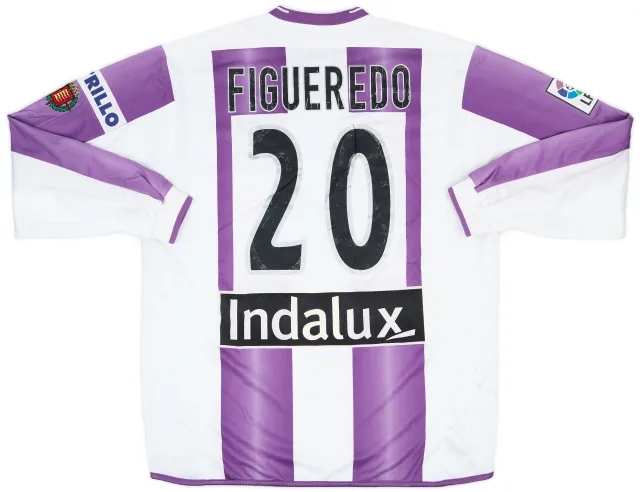 2004-05 Real Valladolid Match Issue Home L/S Shirt Figueredo #20