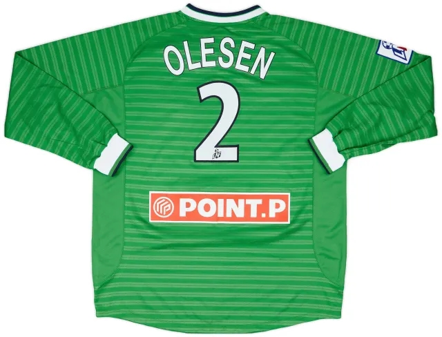 2000-01 Saint Etienne Match Issue Coupe de la Ligue Home L/S Shirt Olesen #2