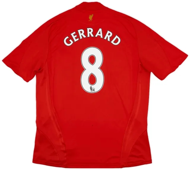 2008-10 Liverpool Home Shirt Gerrard #8 - 7/10 - (L)