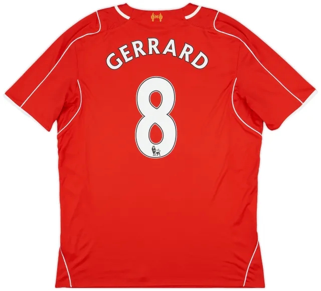 2014-15 Liverpool Home Shirt Gerrard #8 - 5/10 - (XL)