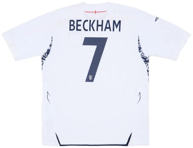 2007-09 England Home Shirt Beckham #7 - 7/10 - (XL)