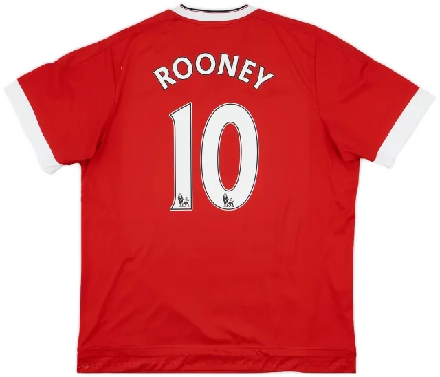 2015-16 Manchester United Home Shirt Rooney #10 - 6/10 - (XL)