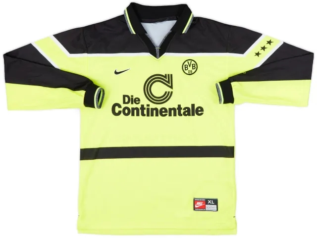 1997-98 Borussia Dortmund Home L/S Shirt - 9/10 - (XL.Boys)