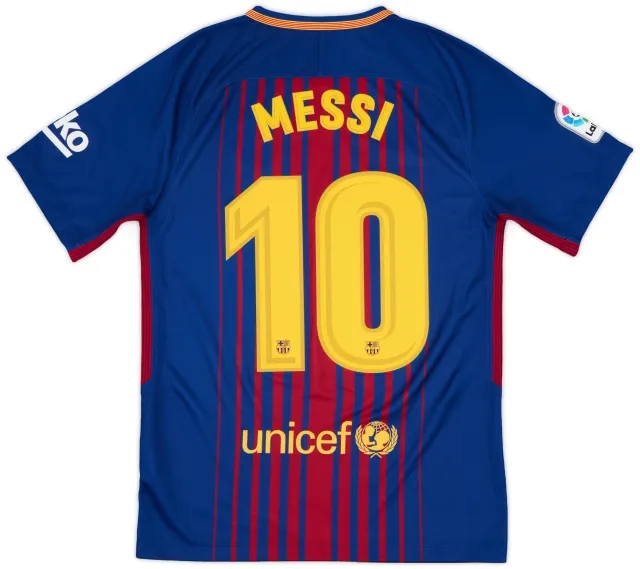 2017-18 Barcelona Home Shirt Messi #10 - 8/10 - (S)