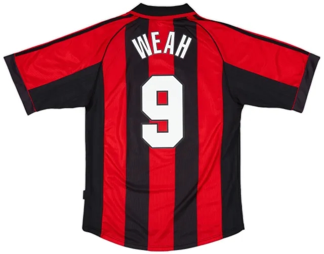 1998-00 AC Milan Home Shirt Weah #9 - 8/10 - (M)