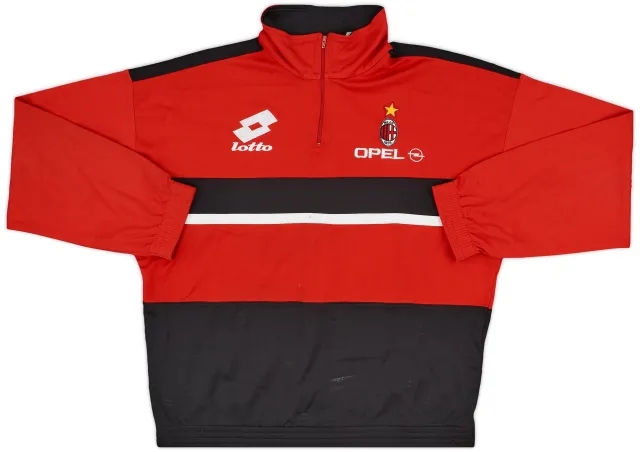 1994-95 AC Milan Lotto 1/4 Zip Drill Top - 7/10 - (L)