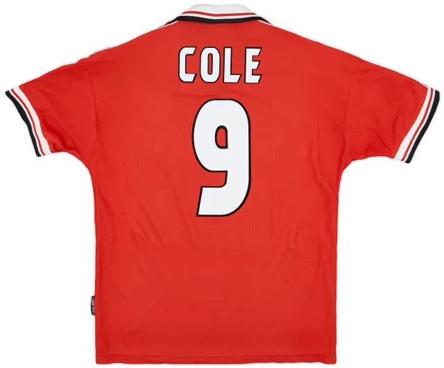 1998-00 Manchester United Home Shirt Cole #9 - 8/10 - (L)