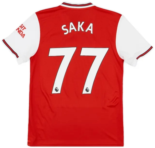 2019-20 Arsenal Home Shirt Saka #77 - 7/10 - (S)