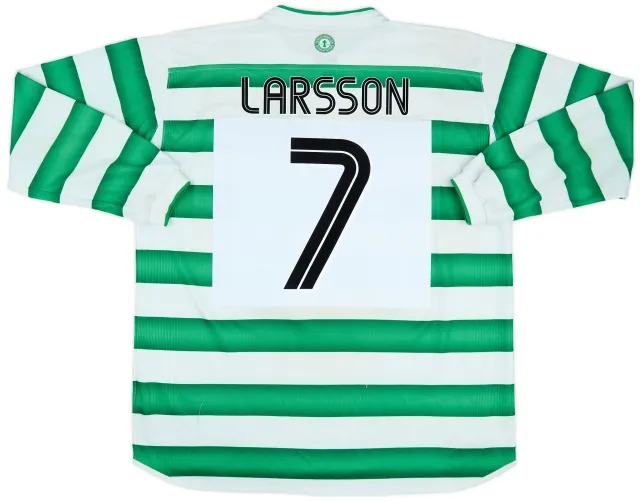 2003-04 Celtic Home L/S Shirt Larsson #7 - 6/10 - (XL)