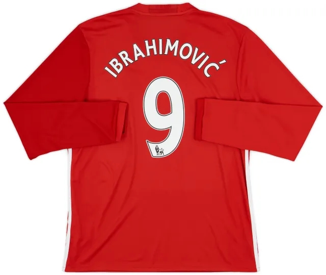 2016-17 Manchester United Home L/S Shirt Ibrahimovic #9 - 9/10 - (L)