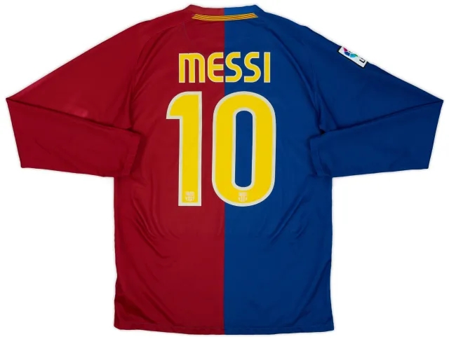 2008-09 Barcelona Home L/S Shirt Messi #10 - 8/10 - (S)