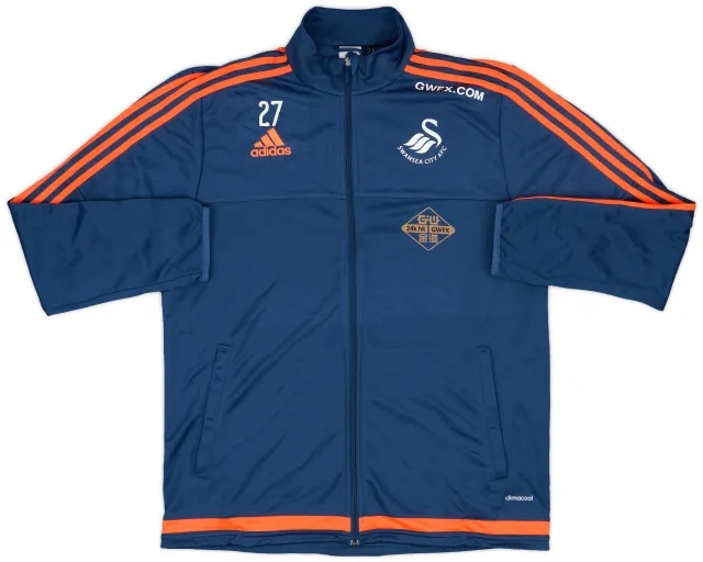2015-16 Swansea City adidas Player Issue Track Jacket #27 - 8/10 - (L)