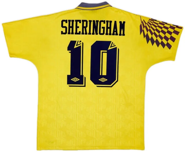 1991-95 Tottenham Away Shirt Sheringham #10 - 7/10 - (L)