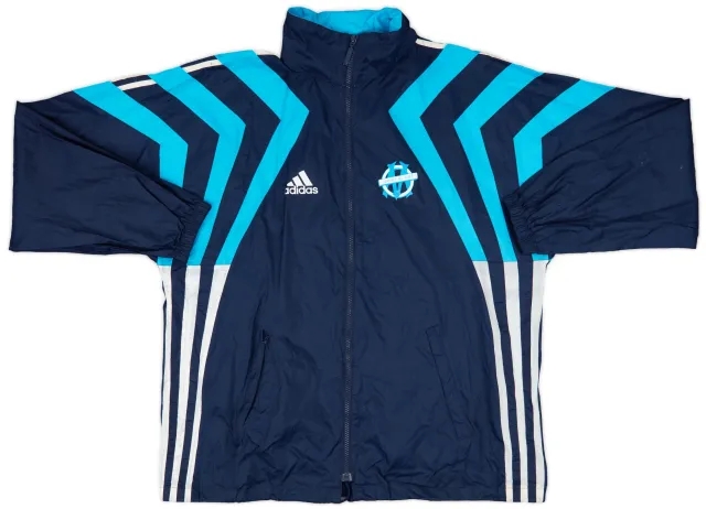 1998-99 Olympique Marseille adidas Hooded Rain Jacket - 8/10 - (L)