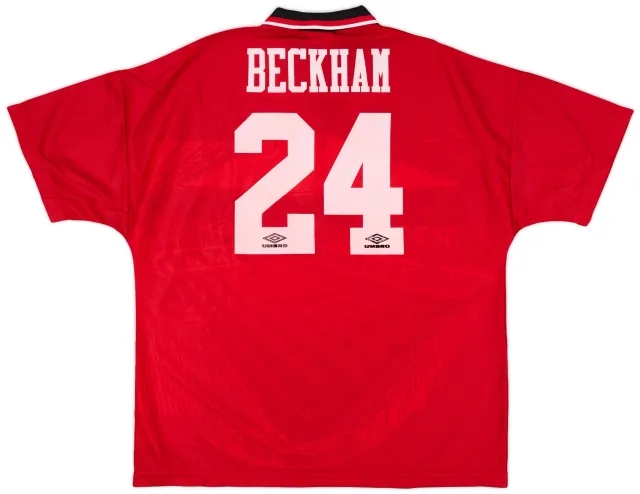 1994-96 Manchester United Home Shirt Beckham #24 - 8/10 - (XXL)