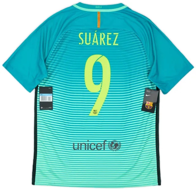 2016-17 Barcelona Third Shirt Suarez #9 (M)