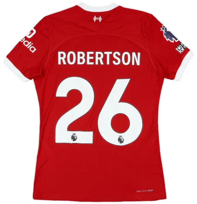 2023-24 Liverpool Match Issue Home Shirt Robertson #26