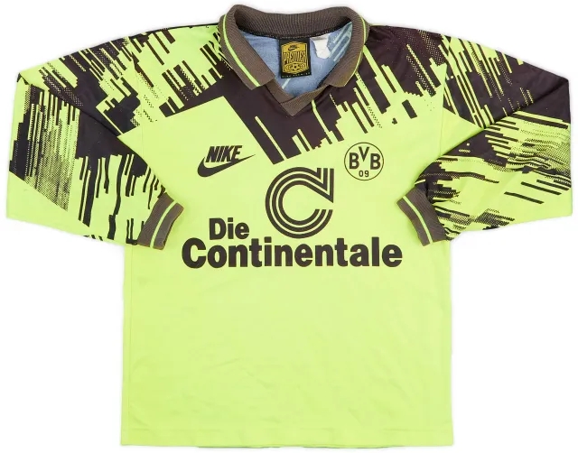 1993-94 Borussia Dortmund Home L/S Shirt #9 - 7/10 - (M.Boys)
