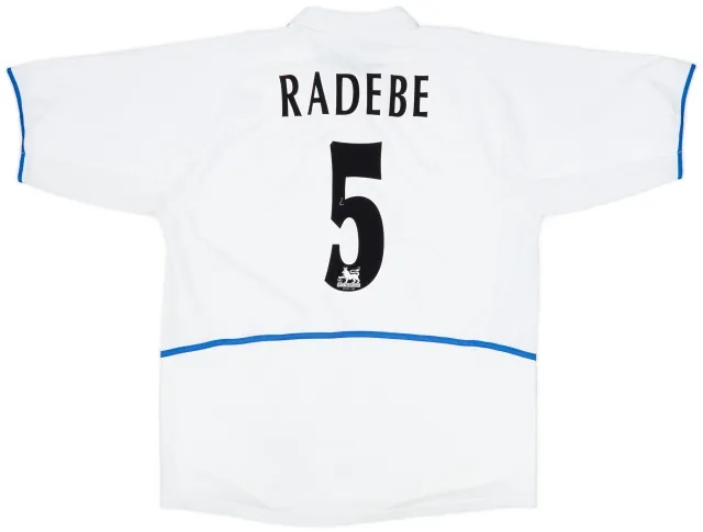 2002-03 Leeds United Home Shirt Radebe #5 - 8/10 - (XL)