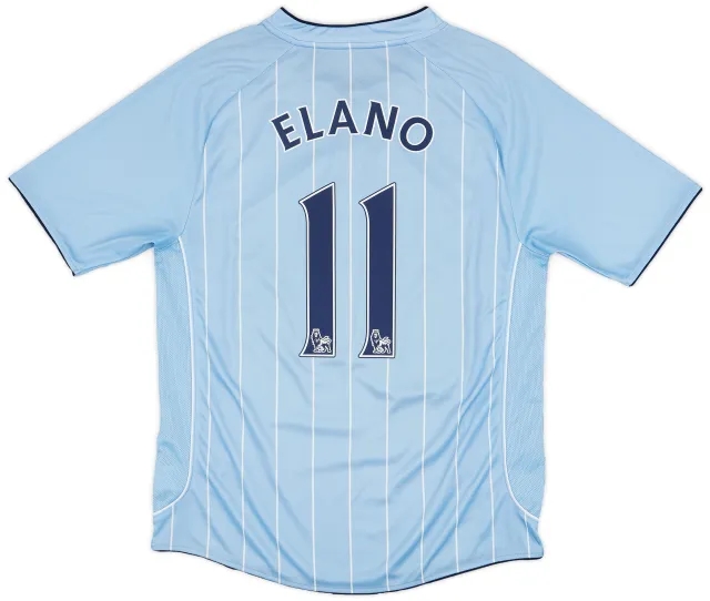 2007-08 Manchester City Home Shirt Elano #11 - 7/10 - (L)