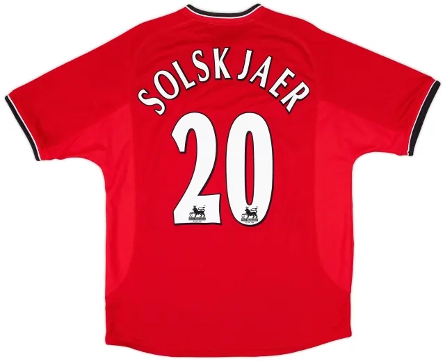 2000-02 Manchester United Home Shirt Solskjaer #20 - 8/10 - (L)