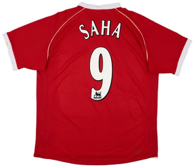 2006-07 Manchester United Home Shirt Saha #9 - 7/10 - (L)