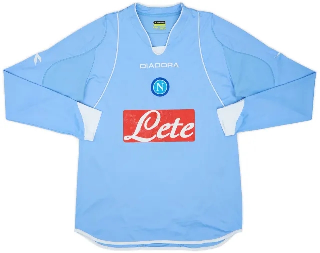 2007-08 Napoli Home L/S Shirt - 6/10 - (L)