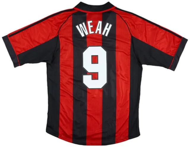 1998-00 AC Milan Home Shirt Weah #9 - 10/10 - (M)