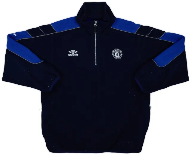 2000-02 Manchester United Umbro 1/4 Zip Fleece Top - 8/10 - (L)