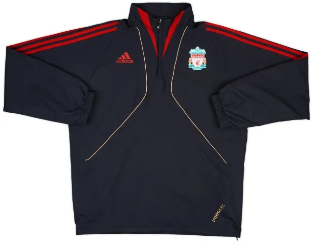 2009-10 Liverpool adidas 1/4 Zip Drill Top - 9/10 - (L)