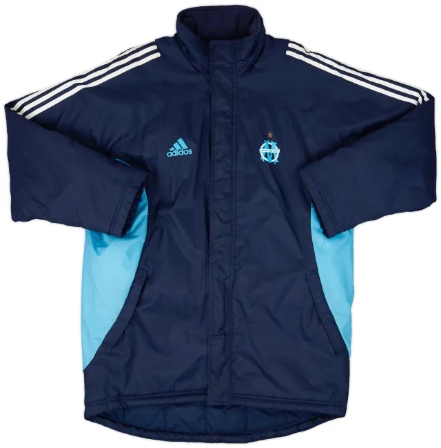 2002-03 Olympique Marseille adidas Padded Bench Coat - 7/10 - (L)