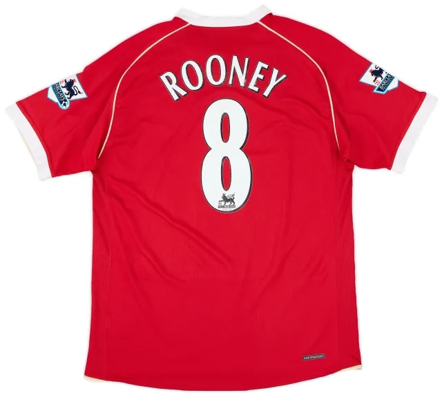 2006-07 Manchester United Home Shirt Rooney #8 - 7/10 - (M)