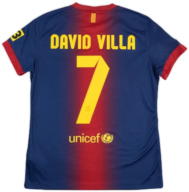 2012-13 Barcelona Home Shirt David Villa #7 - 9/10 - (Women's M)