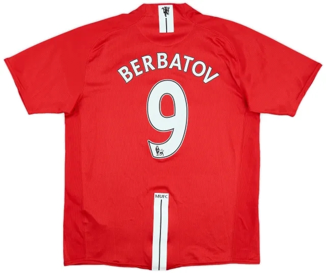 2007-09 Manchester United Home Shirt Berbatov #9 - 6/10 - (L)