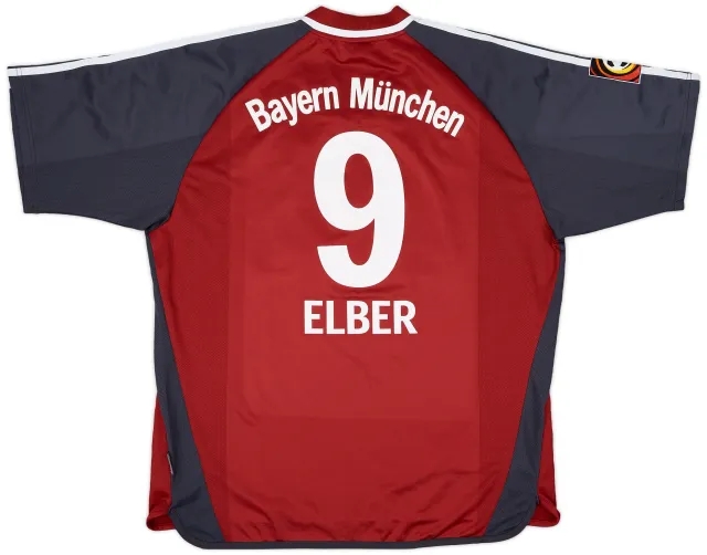 2001-02 Bayern Munich Home Shirt Elber #9 - 8/10 - (XL)
