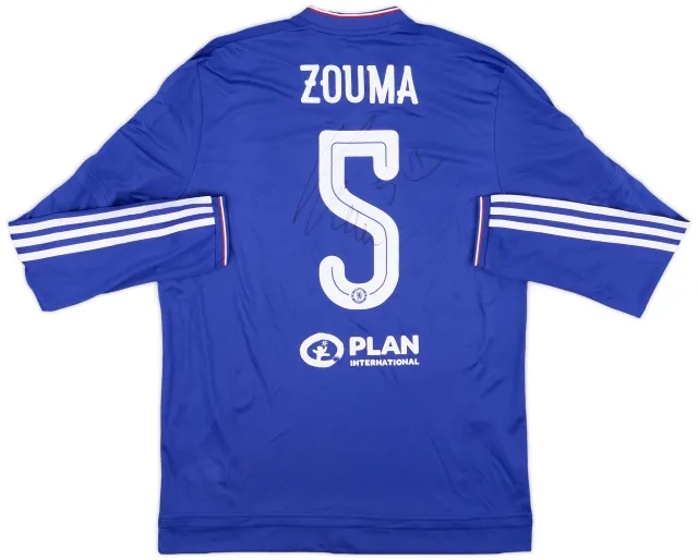 2015-16 Chelsea Match Issue Champions Legue Signed Home L/S Shirt Zouma #5